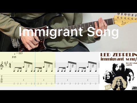 Led Zeppelin - Immigrant Song (guitar cover with tabs & chords)