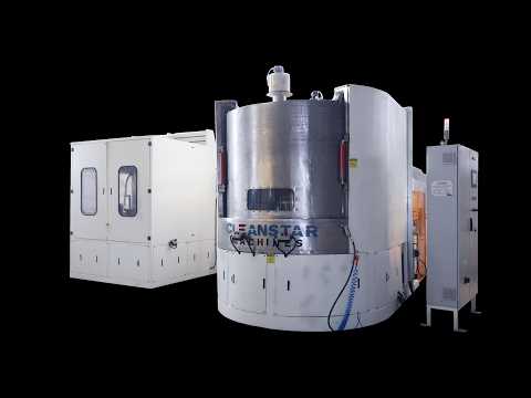 Industrial parts cleaning equipment in action by Cleanstar Machines.