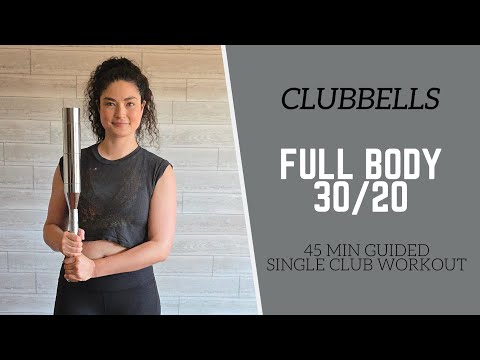 CLUBBELLS // 45 Min Guided 2 Hand Single Clubbell Workout 30/20