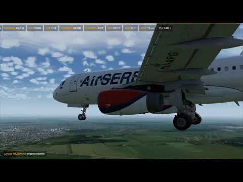 [P3D v4.4] Air Serbia Airbus A320 Landing at Belgrade (LYBE)