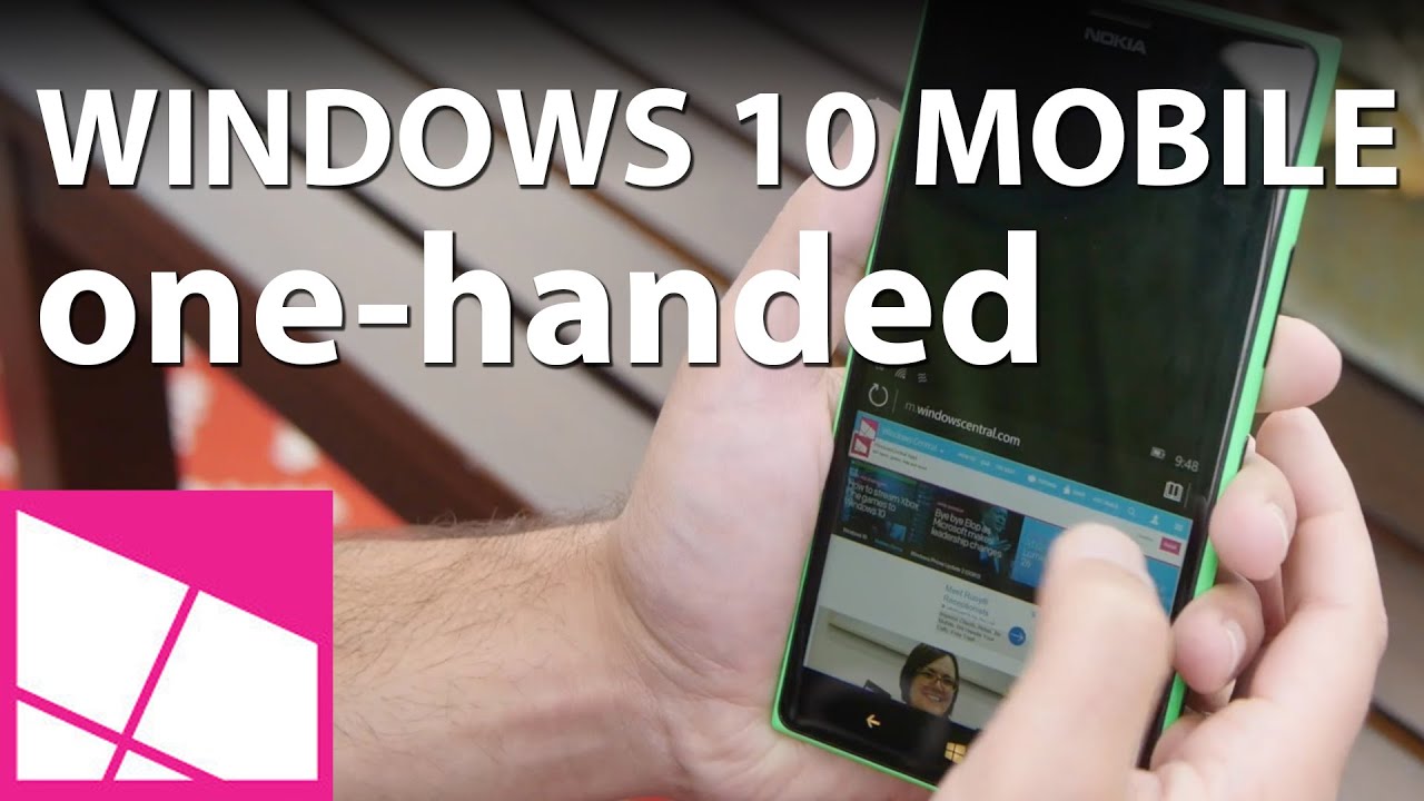 Windows 10 Mobile 10136 and one-handed usage - YouTube