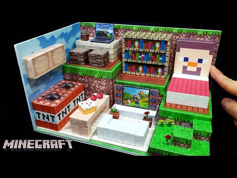 DIY Miniature Boardhouse - MINECRAFT House decor ! Game house
