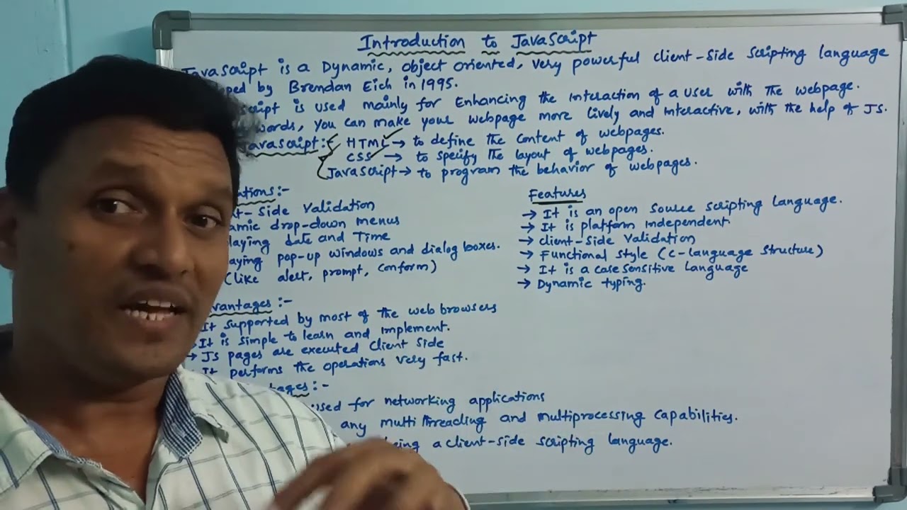 JavaScript (Introduction, Applications, Features, Advantages & Disadvantages) | CLASS-28 | Telugu