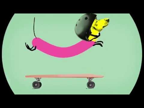 Wiener Dog Riding A Skateboard Animation