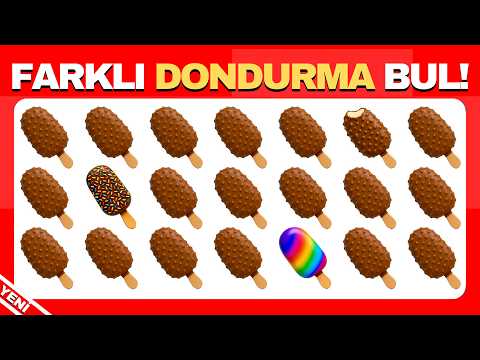 Farklı Olanı Bul   Abur Cubur Serisi 🍔🍕🍦 60 Seviye Emoji Quiz ! Kolay, Orta, Zor!🧠