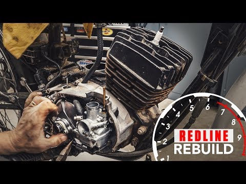 Two-stroke engine rebuild time-lapse - 1978 Kawasaki KE100 motorcycle | Redline Rebuild S2E2