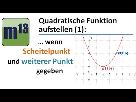 Parabelgleichung aufstellen - (1.) Scheitelpunkt und ein weiterer Punkt gegeben