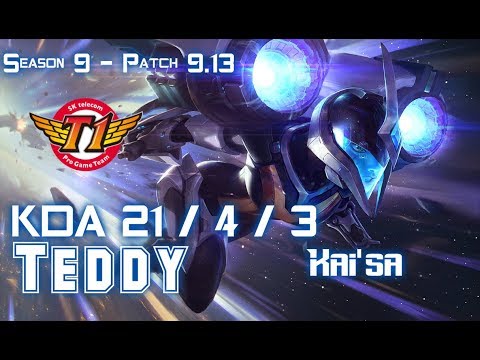 SKT T1 Teddy KAI'SA vs SIVIR ADC - Patch 9.13 KR Ranked