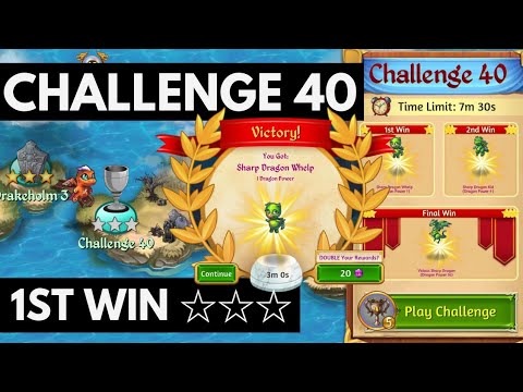 Merge Dragons Challenge 40 • 3m0s on 1st Win ☆☆☆