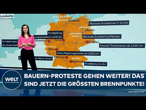 Video Thumbnail: DEUTSCHLAND: Die Bauern-Proteste gehen weiter! Das sind jetzt die größten Brennpunkte