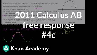 2011 Calculus AB Free Response #4c