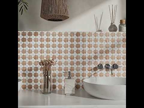 Carrelage mur Baratti décor rosé glacé 31x56 cm