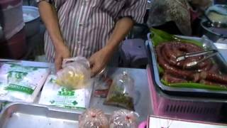 Buying 3 course dinner for 50 baht in Chiang Mai Thailand.