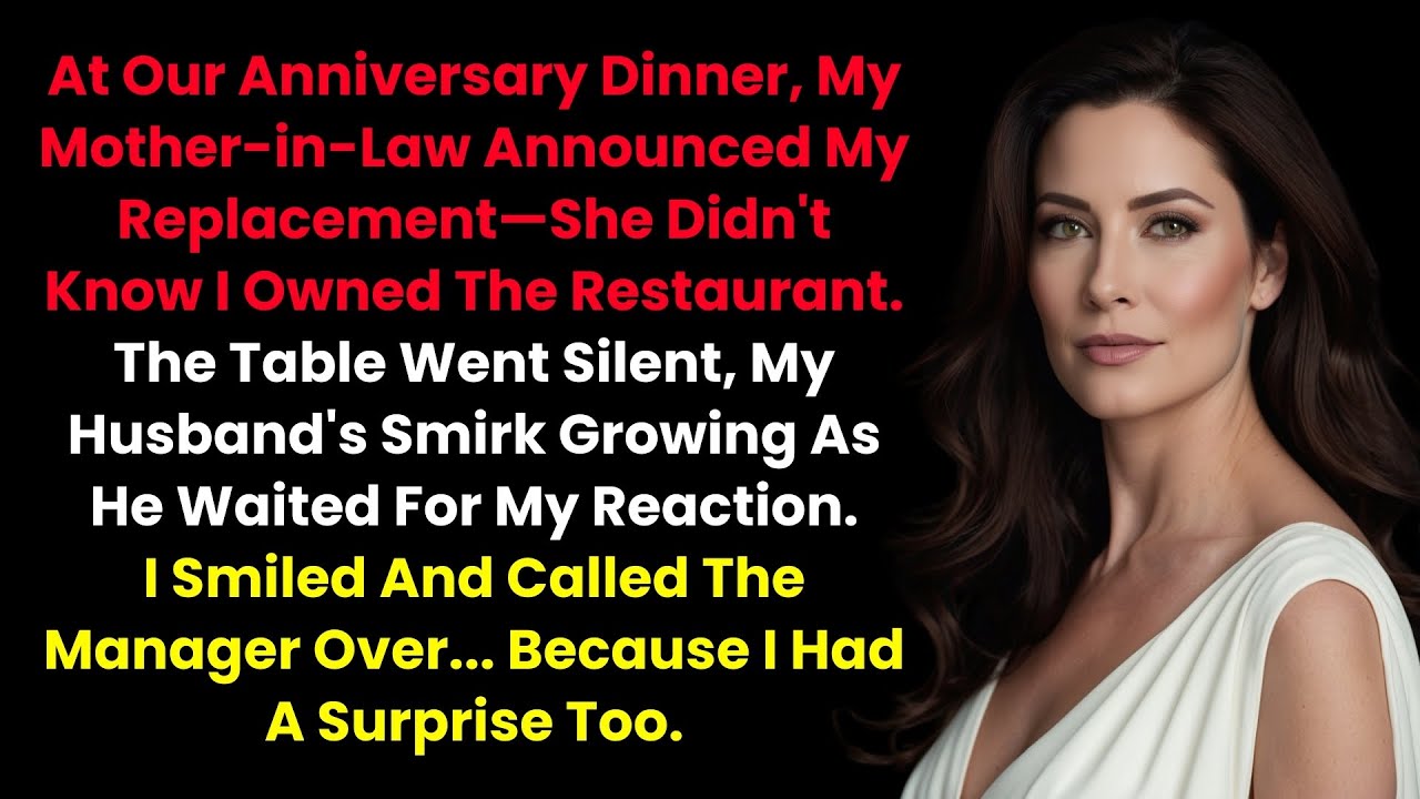 At Our Anniversary Dinner, My MIL Announced My Replacement—She Didn’t Know I Owned the Restaurant