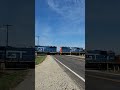 Grand Truck Duo Blowing For The Crossing Locomotive