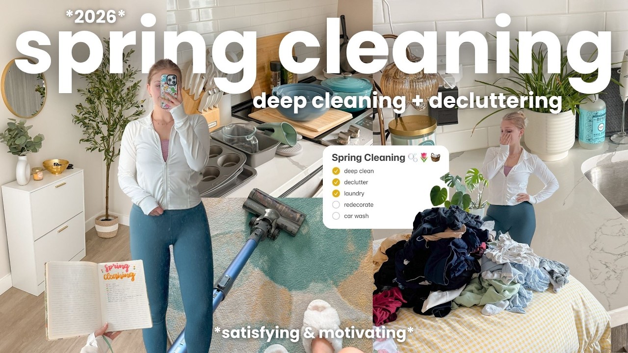 SPRING CLEANING + ORGANIZATION 🫧🌷 deep cleaning, decluttering my apartment, decor refresh!