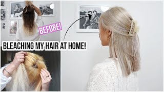 BLEACHING MY HAIR BROWN TO BLONDE using BOX DYE!! At Home... 😱 | Naomi Victoria