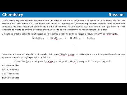 Acafe 2023-1 Q38 Medicina - Estequiometria Rendimento e Impureza