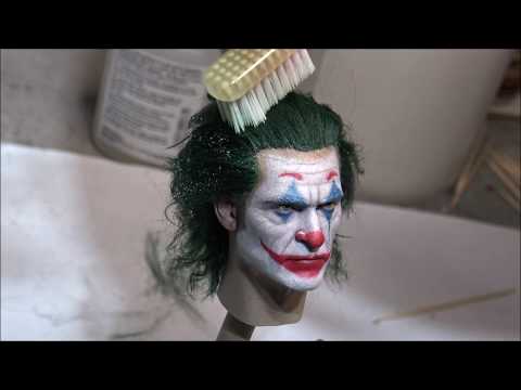 Joker 2019 1:6 scale realistic timelapse sculpture adding hair Joaquin Pheonix