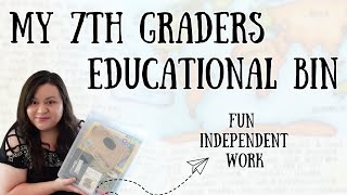 EDUCATIONAL BIN FOR MY 7TH GRADER || INDEPENDENT ACTIVITIES FOR MY 7TH GRADER || INTERRUPTION BIN 😆