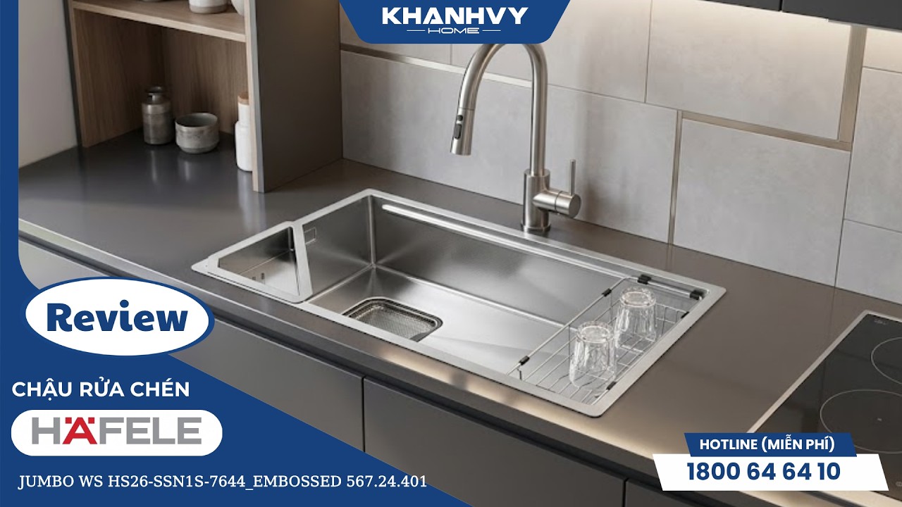 Chậu rửa chén Hafele JUMBO WS HS26-SSN1S-7644_EMBOSSED 567.24.401