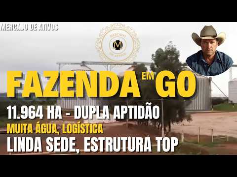 ESPETACULAR FAZENDA 11.964 HÁ EM GOIÁS ÓTIMA ESTRUTURA MUITA ÁGUA DUPLA APTIDÃO - MercadodeAtivos