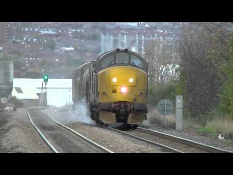 Direct Rail Services 37425 and 37409 Rail Head Treatment Train passing MetroCentre