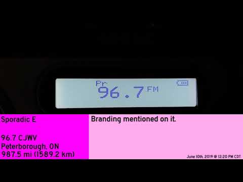 [Sporadic E] CJWV 96.7 - Peterborough, ON (June 10th, 2019)
