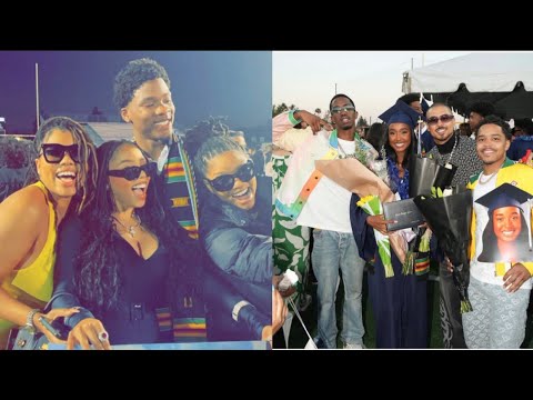 Chloe & Halle Bailey at Branson’s graduation & King Combs at Chance’s graduation