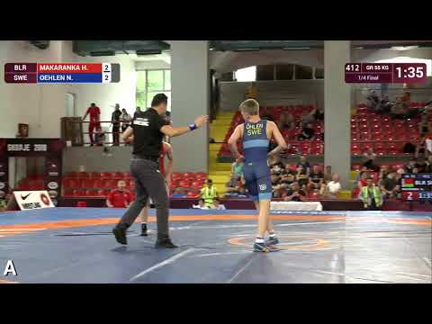 1/4 GR - 55 kg: H. MAKARANKA (BLR) v. N. OEHLEN (SWE)