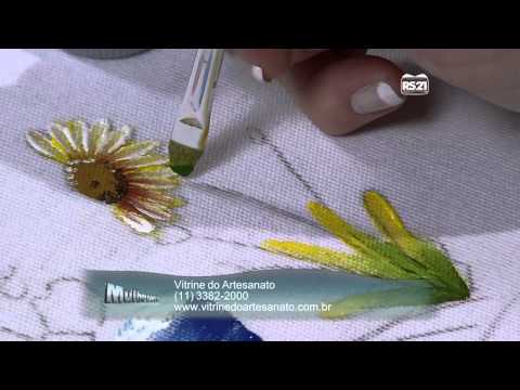 Mulher.com 03/26/2013 Beth Martelli - Painting on tea towel fabric Part 2