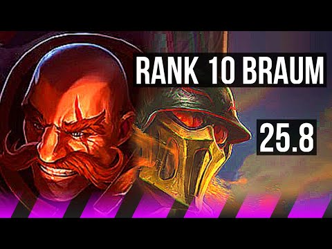 BRAUM & Xayah vs PANTHEON & Mel (SUP) | Rank 10 Braum | KR Challenger | 25.8