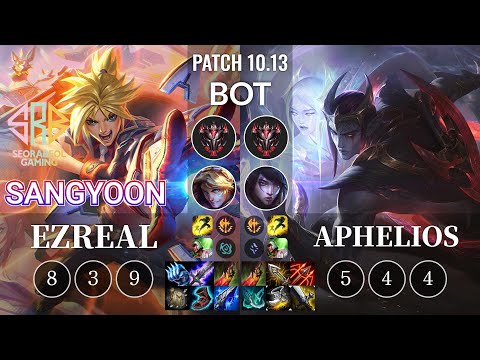 SRB Sangyoon Ezreal vs Aphelios Bot - KR Patch 10.13