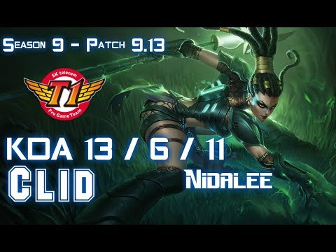 SKT T1 Clid NIDALEE vs KINDRED Jungle - Patch 9.13 KR Ranked