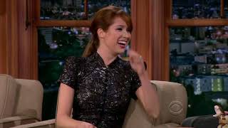 Ellie Kemper's Big Slit in Her Dress for Craig Ferguson