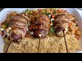 Espetinho De Carne Moída Com Queijo Qualho E Bacon Churrasco De Forno