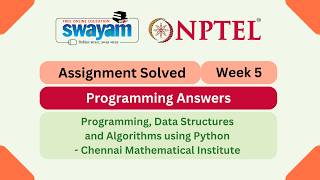 Programming, Data Structures And Algorithms Using Python Week 5 || NPTEL 2026 #nptel #myswayam