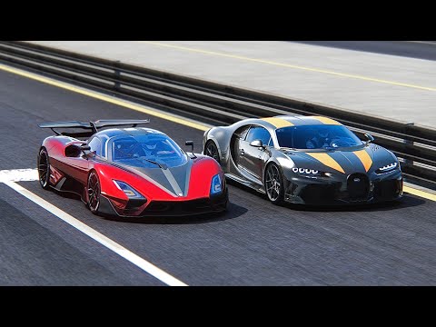 2022 SSC Tuatara Aggressor vs Bugatti Chiron SS 300+ at Special Stage Route X