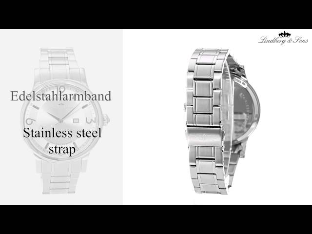 Vídeo relacionado con Lindberg & Sons LSSM201B - Reloj Pulsera analógico para Hombre de Cuarzo (Calibre Suizo), Correa de Acero Inoxidable Plateado