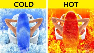 EXTREME HOT VS COLD CHALLENGE  Fire Girl vs Water 