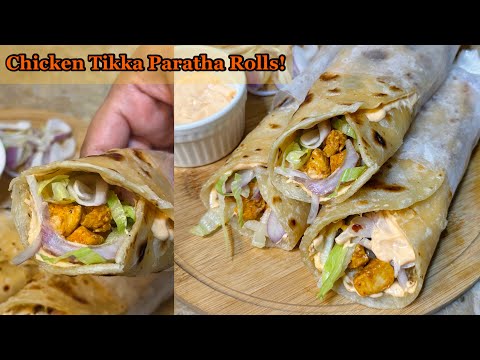 Chicken Tikka Paratha Rolls Recipe | Best Lunch option | Mzedaar Spicy Sauce💖