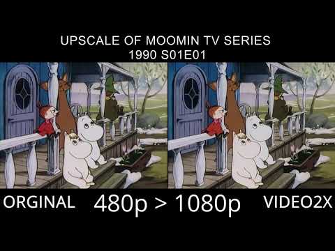 Moomin S01E01 Video2X 1080p upscaling test