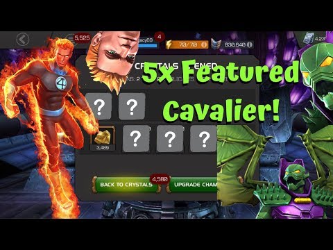 5x Featured Cavalier Crystals! Human Torch! 2 New?! - MCOC