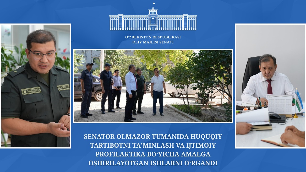 Olmazor tumanidagi huquqiy tartibotni taʼminlash boʻyicha amalga oshirilayotgan ishlarni oʻrgandi