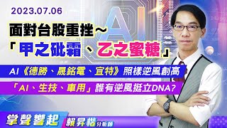 【掌聲響起】#賴昇楷 0706 面對台股回檔～「甲之砒霜、乙之蜜糖」；AI《德勝、晟銘電、宜特》照樣逆風創高，「AI、生技、車用」誰有逆風挺立DNA? (圖)