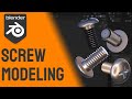 Modeling a screw in Blender - How to make a screw - Hard surface modeling