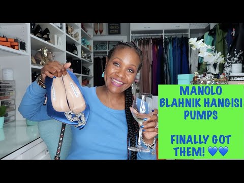 MANOLO BLAHNIK HANGISI BLUE SATIN PUMPS ~ FINALLY GOT THEM!💙💙