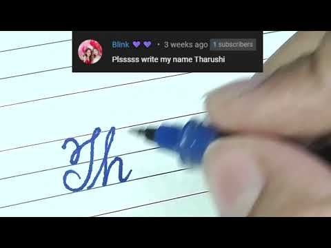 Tharushi - Beautiful name in Cursive writing | Cursive writing for beginners | #shorts