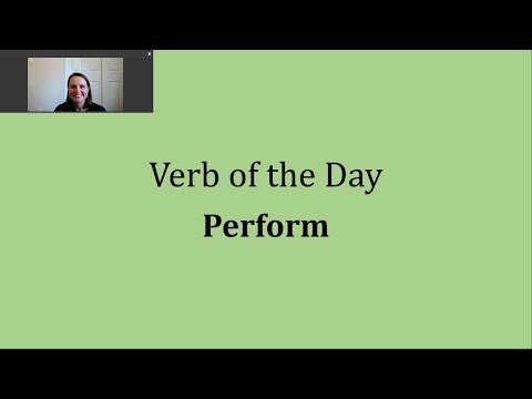 Verb of the Day - Perform