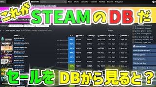 【STEAM】これがSTEAMのDBデータベースだ！セールをDBから見てみると？【スプリングセール】『ゆっくり実況』